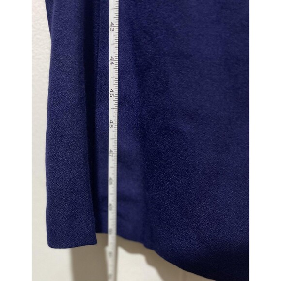 Vintage Expo Dress Womens 4 Blue Long Line Plush Collar Toggle Made USA 80s - Picture 9 of 11